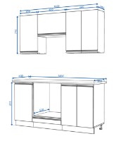 Кухонный гарнитур Yasen Мадера 1.6 Oak Kraft White фото №2 — интернет-магазин Desire.md