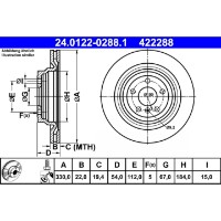 Тормозной диск ATE 24.0122-0288.1 фото №2 — интернет-магазин Desire.md