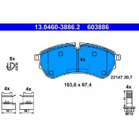 Комплект тормозных колодок ATE 13.0460-3886.2 фото №2 — интернет-магазин Desire.md