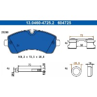 Комплект тормозных колодок ATE 13.0460-4725.2 фото №2 — интернет-магазин Desire.md