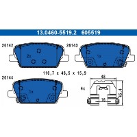 Комплект тормозных колодок ATE 13.0460-5519.2 фото №2 — интернет-магазин Desire.md
