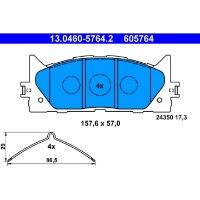 Комплект тормозных колодок ATE 13.0460-5766.2 фото №2 — интернет-магазин Desire.md
