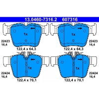 Комплект тормозных колодок ATE 13.0460-7316.2 фото №2 — интернет-магазин Desire.md