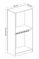 Шкаф Trendy Kale 190 Anthracit/Oak 90x190x52cm GTR004783 фото №5 — интернет-магазин Desire.md