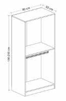 Шкаф Trendy Kale 190 White/Black 90x190x52cm GTR004832 фото №4 — интернет-магазин Desire.md