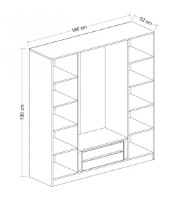 Шкаф Trendy Kale 2436 White 180x190x52cm GTR004208 фото №7 — интернет-магазин Desire.md