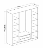 Шкаф Trendy Kale 2437 White 180x190x52cm GTR004209 фото №7 — интернет-магазин Desire.md