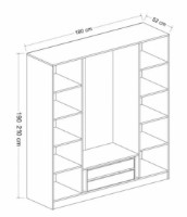 Шкаф Trendy Kale 4947 White/Anthracit 180x190x52cm GTR004403 фото №4 — интернет-магазин Desire.md