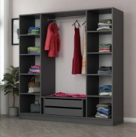 Шкаф Trendy Kale 5001 Anthracit/Dore 180x190x52cm GTR004437 фото №2 — интернет-магазин Desire.md