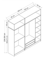 Шкаф Trendy Kale 8401 White 225x235x52cm GTR004733 фото №6 — интернет-магазин Desire.md
