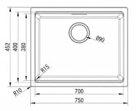 Chiuvetă de bucătărie Rodi Ambar 70 3000025 imaginea #2 — magazin online Desire.md