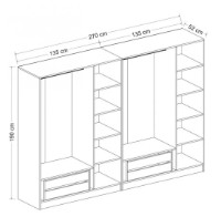 Шкаф Trendy Kale 2218 White 270x190x52cm GTR004205 фото №4 — интернет-магазин Desire.md