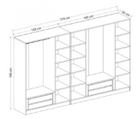 Шкаф Trendy Kale 2220 White 315x190x52cm GTR004207 фото №5 — интернет-магазин Desire.md