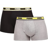 Сhiloţi pentru bărbați Puma Men Logo Elastic Boxers 2P Black/Yellow, s.XL