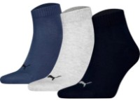 Ciorapi pentru bărbați Puma Unisex Quarter Plain 3P Navy/Grey/Night Shadow Blue, s.43-46