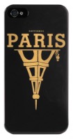 Чехол Happiness City-Paris Cover for iPhone 4/4s Black with gold drawing
