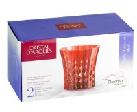 Pahar Cristal D'Arques Lady Diamond Red 270ml 2pcs (J1647)