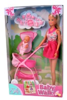 Păpușa Simba Steffi with baby in stroller (573 3067)