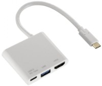 Кабель Hama 3in1 USB-C Multiport Adapter for USB 3.1, HDMI and USB-C (135728)