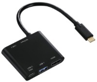 Кабель Hama 4in1 USB-C Multiport Adapter for 2x USB 3.1, HDMI and USB-C (data) (135729)