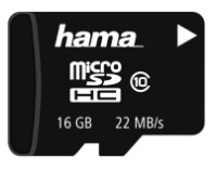 Карта памяти Hama microSDHC 16GB Class 10 + Adapter