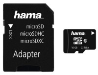 Карта памяти Hama microSDHC 16GB Class 10 + Adapter