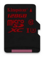 Карта памяти Kingston microSDXC 128Gb Class 10 UHS-I U3 + Adapter (SDC128GU3)