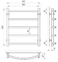 Полотенцесушитель Laris Flesh P5 500х600 фото №2 — интернет-магазин Desire.md