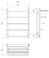 Uscător de prosoape Laris Standart P5 w/shelf 500х660 imaginea #2 — magazin online Desire.md