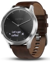 Смарт-часы Garmin vívomove HR Premium Silver Tone Large with Dark Brown Leather Band (010-01850-24)