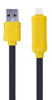 USB Кабель Remax Bamboo 2in1 Lightning+Micro cable Black