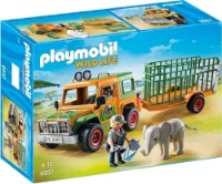 Mașină Playmobil Wild Life: Ranger's Truck with Elephant (6937)
