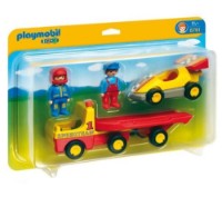 Mașină Playmobil 1.2.3: Racing Car with Transporter (6761)