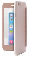 Husa de protecție Puro Eco-leather Cover for iPhone 6 Transparent/Gold (IPC647BOOKMGOLD)