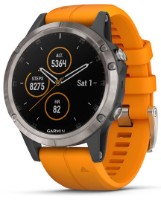 Smartwatch Garmin fēnix 5 Plus Sapphire Titanium & Solar Flare Orange Band (010-01988-05)