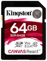 Сard de memorie Kingston SD 64Gb Class10 UHS-I U3 (V30)  (SDR/64GB)