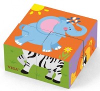 Cuburi Viga 4pcs 6-side Cube Puzzle - Wild animal (50836)