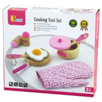 Seturi de veselă pentru păpuși Viga Cooking Tool Set - Red (50721)