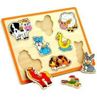 Joc educativ Viga Flat Puzzle-Farm Animals (50017)