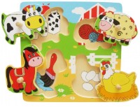 Puzzle Viga 4 Wooden Flat Puzzle - Farm Animals (59562)