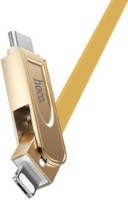 Cablu USB Hoco U24 Charging Cable 3in1 (Lightning+Micro+Type-C) Gold