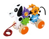 Jucarie de impins si tras Viga Pull Along Dog with Gears (50977)
