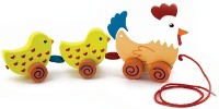 Игрушка каталка Viga Pull Along Hen with Two Chicks (50078)