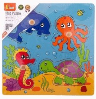 Puzzle Viga 4 Wooden Flat Puzzle - Sea Animals (59564)
