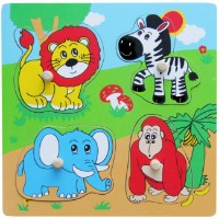 Пазл Viga 4 Wooden Flat Puzzle - Wild Animals (59563)