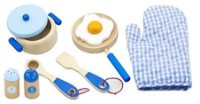 Набор посуды для кукол Viga Cooking Tool Set - Blue (50115) фото №2 — интернет-магазин Desire.md