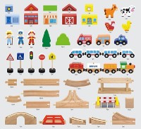 Детский набор дорога Viga Train Set 90pcs (50998)