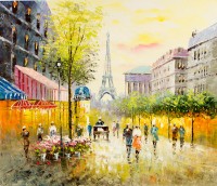 Pictură Oil Paintings Autumn in Paris (CIT15000970)
