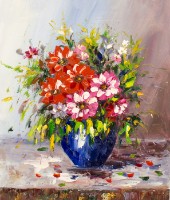 Pictură Oil Paintings Summer Bouquet (FLW15001009)