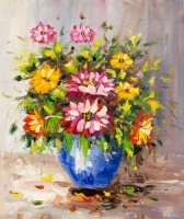 Pictură Oil Paintings Summer Bouquet (FLW15000947)